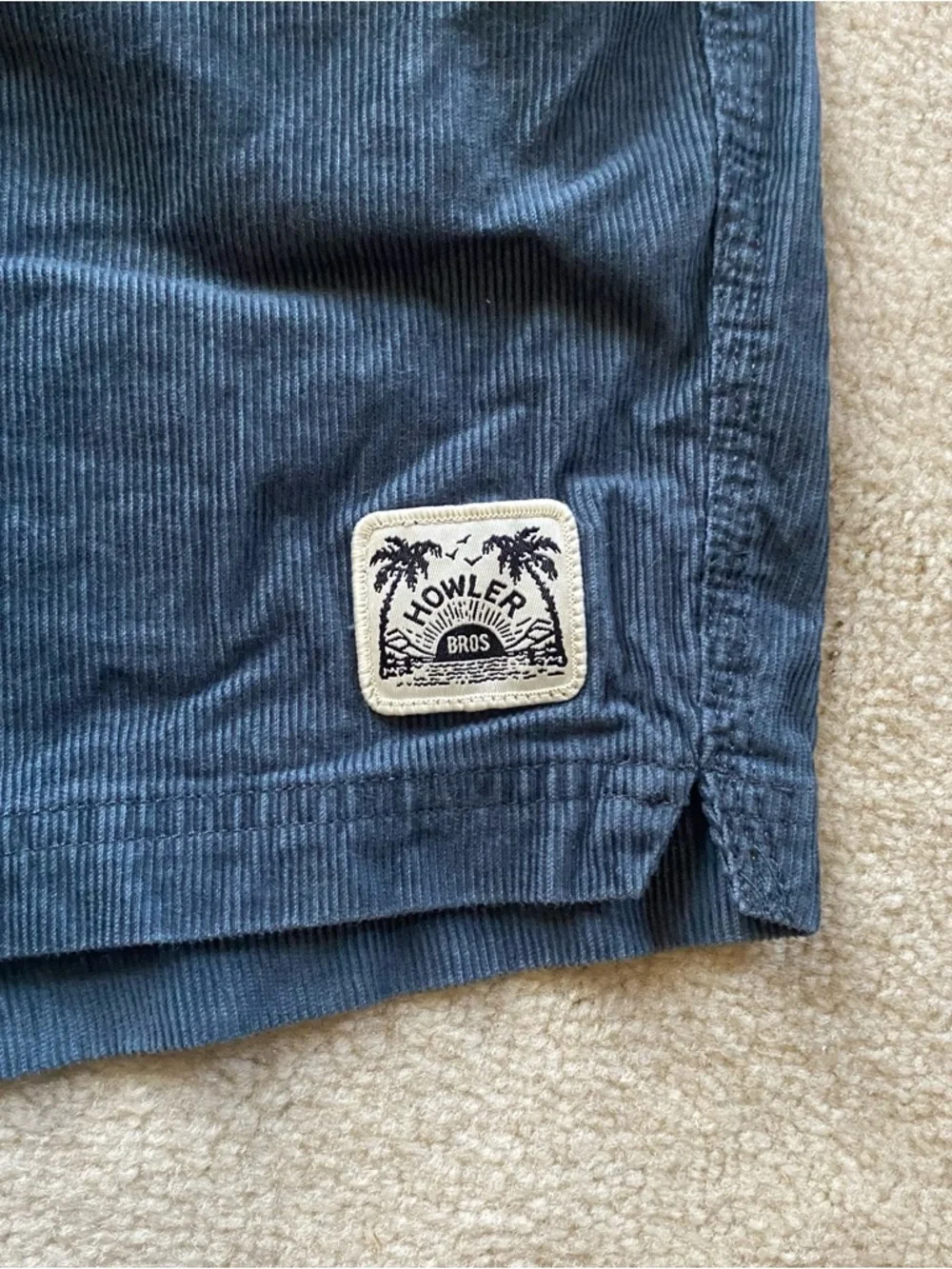 Howler Brothers Pressure Drop Cord Short Mens 34 Blue Drawstring Outdoor Stretch